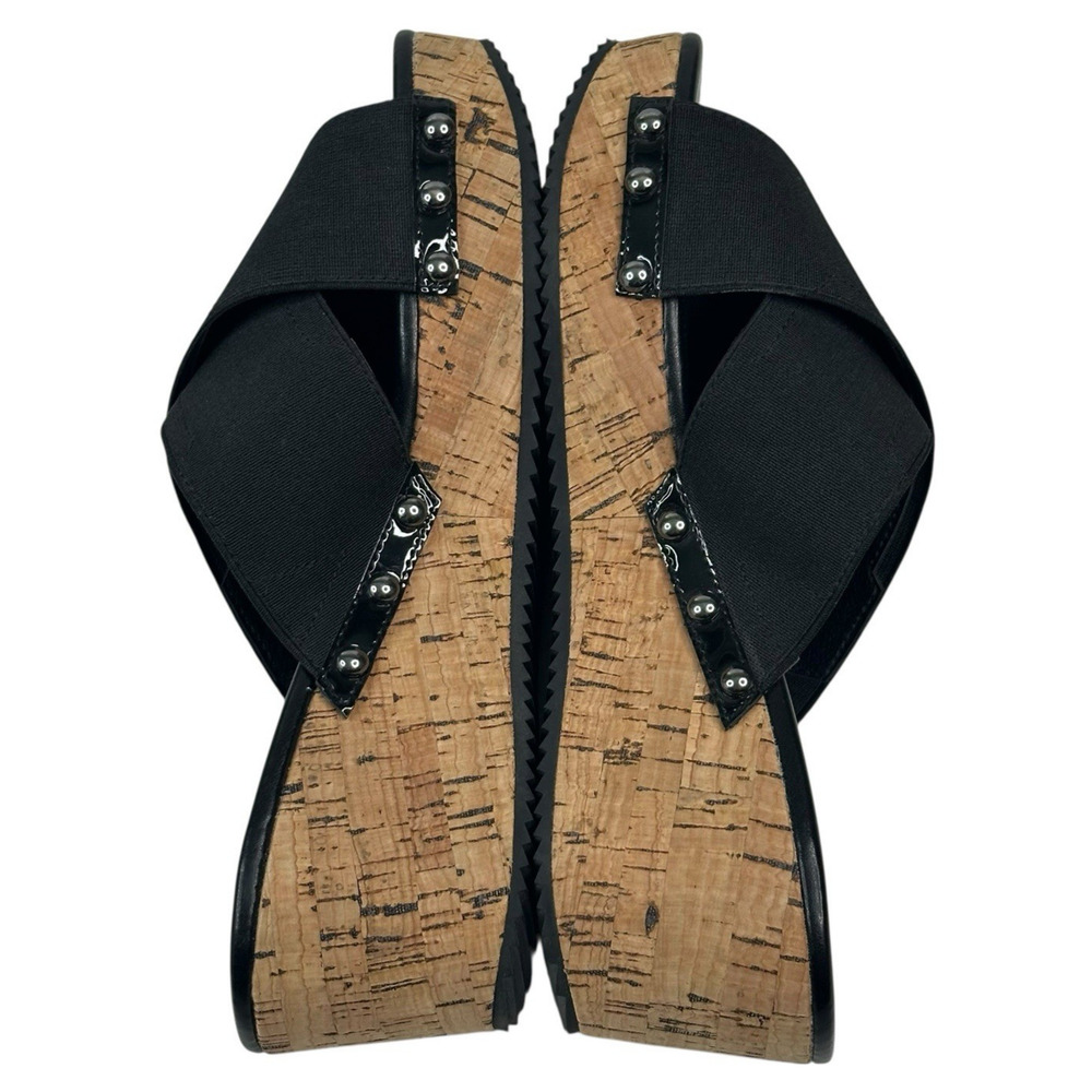 Donald Pliner Summera Cork Wedge Slide Sandals Black Womens Size 7.5M New $198 - Picture 5 of 9
